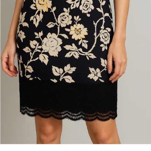 Diane von Furstenberg Olivette Silk Floral Slip Dress 10 Lace Trim Midi Coquette - Picture 7 of 16